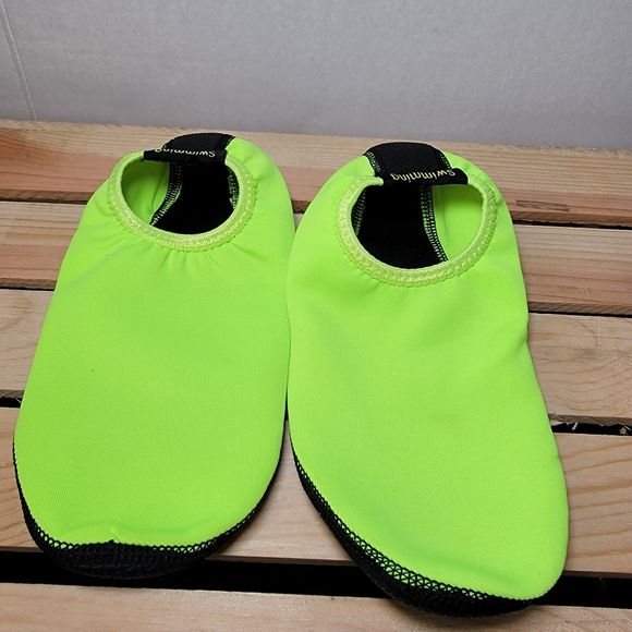 Swimming Shoes Neon Green - Approx 8.5" Long - Picture 2 of 4